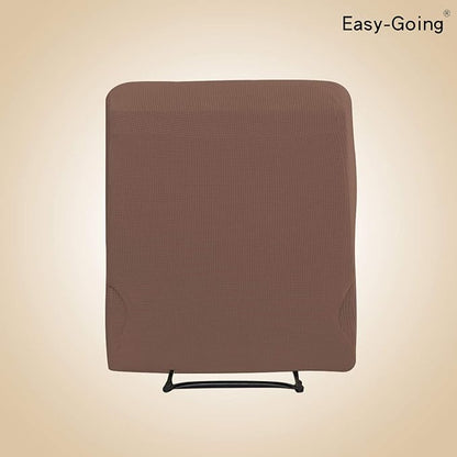 Easy-Going Recliner Stretch Sofa Slipcover Sofa Cover 4-Pieces Furniture Protector Couch Soft with Elastic Bottom, Spandex Jacquard Fabric Small Checks(Recliner,Brown)