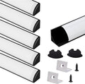 VST 6Pack 3.3 ft Black LED Aluminum Channel with Milky White Cover V Shape 16x16mm, Led Strip Light Track with Accessories for Led Strip Lights in Home Lighting