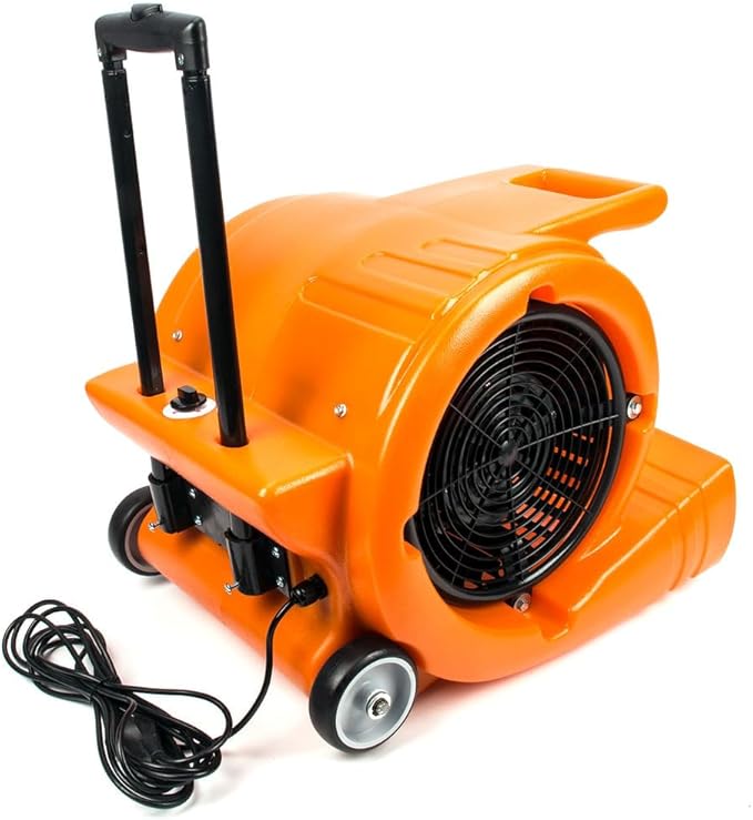 SUNMAX RT900A 3-Speed Air Mover 1.3HP 5000 CFM Powerful Floor Blower Carpet Dryers Janitoral Floor Dryer with Telescopic Handle, Wheels