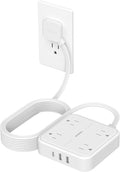 TESSAN Surge Protector Flat Extension Cord 15Ft, Flat Plug Power Strip | 4 by TESSAN