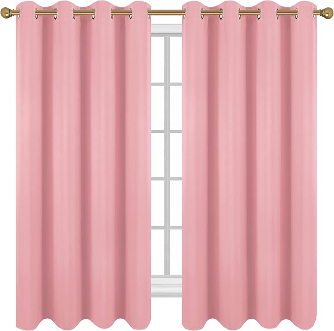 Diraysid Pink Grommet Blackout Curtains - Image 2