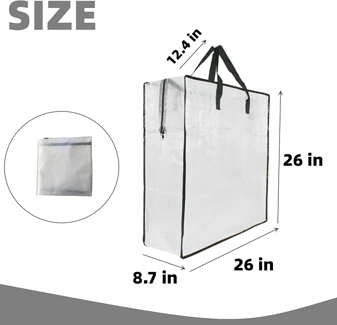 9 Pack Clear Storage Bags with Zipper and Handles, Blanket Bags - Image 2