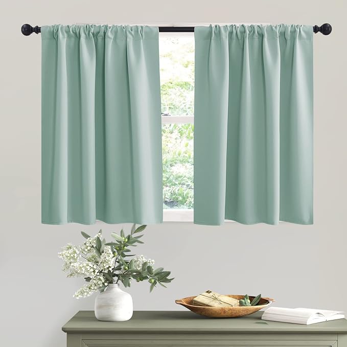 RYB HOME Short Blackout Privacy Curtains 30 inch Long by RYBHOME