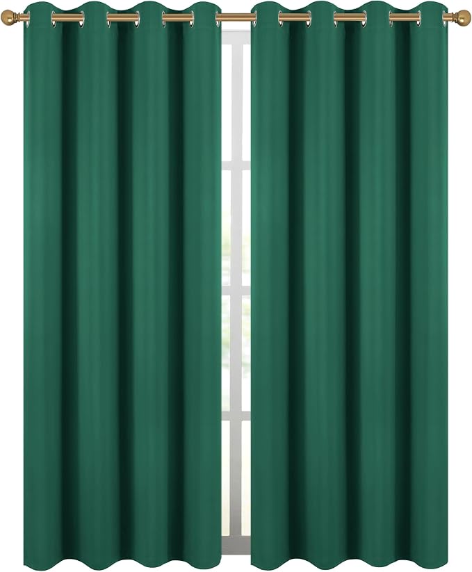 Diraysid Green Grommet Blackout Curtains - Image 2
