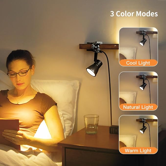 LUJOLUMIN Clip Lamp, Mini Portable 360° Rotation Clamp on Lamp - Image 3