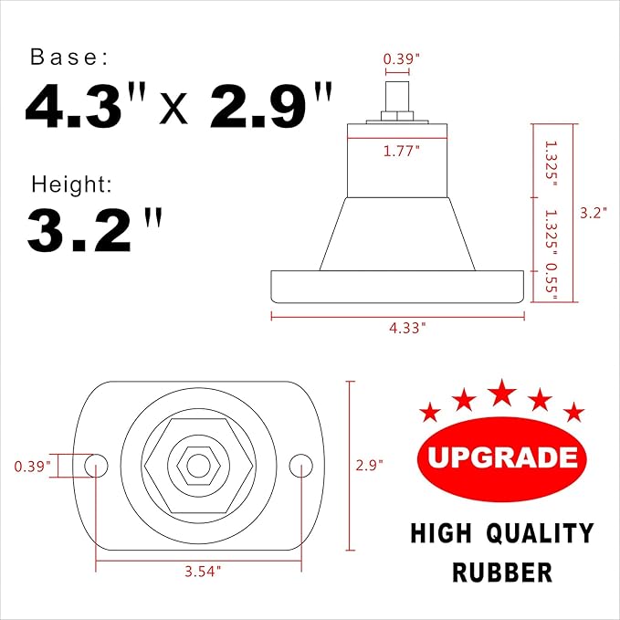 IFISHAR 4Pack Air Conditioner Shock Pad, Rubber Isolator Feet, Vibration Isolator Pads for Outdoor Air Conditioner Accessories (Upgrade)