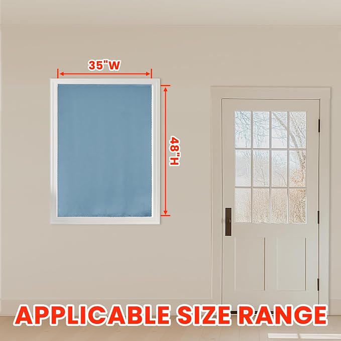 AJAZZ 100% Blackout Self Adhesive Curtains Small Window Short Temporary Black - Image 8