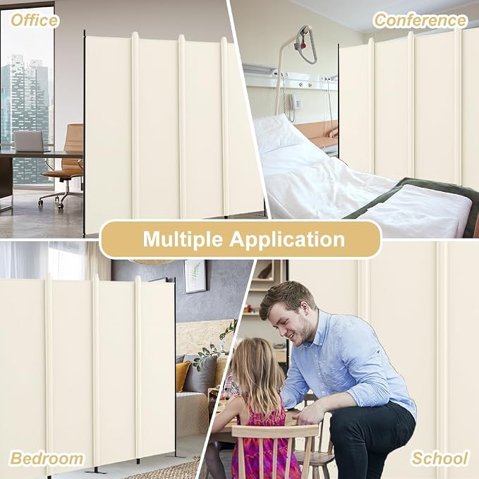Kokorona 4 Panel Room Divider, 6FT Tall Folding Privacy Screen Wall Dividers - Image 6