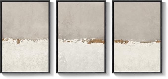 Large Framed Neutral Abstract Wall Art - Image 9