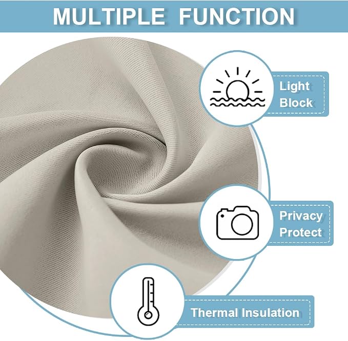 RYB HOME Blackout Door Curtain for Patio Front Tricia French Door Window | - Image 7