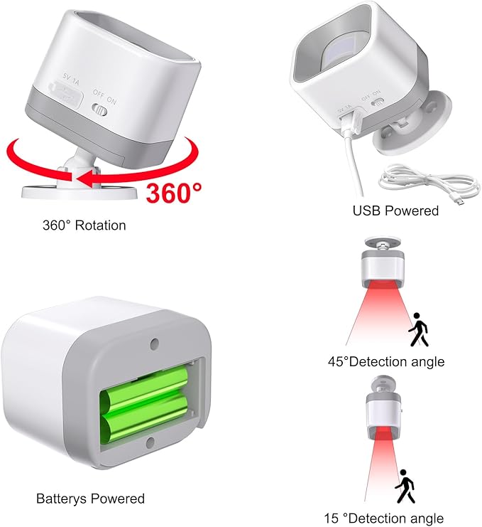 Wireless Motion Sensor Door Chime for Business Entry & Home Security - 500ft Range Motion Detector Alarm, 58 Tunes, 5 Volume Levels, LED Flash - Doorbell Alert for Office, Store, Elderly