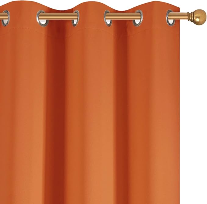 Diraysid Orange Grommet Blackout Curtains - Image 8