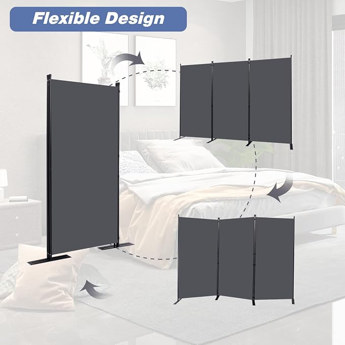 Room Divider, 3 Panel Folding Privacy Screens - Image 5