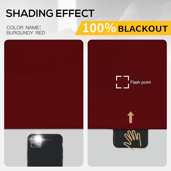 Yakamok Burgundy Red Blackout Curtains 96 Inch Length - Image 2