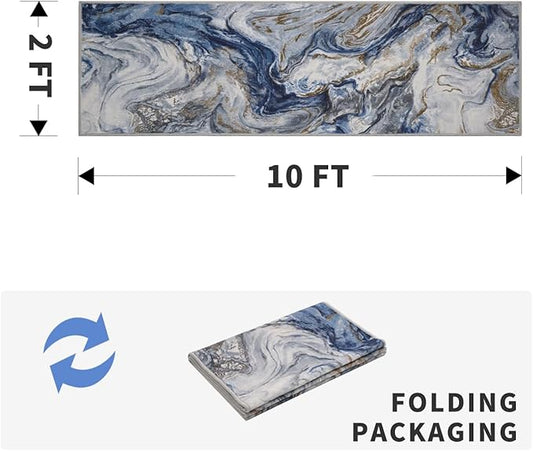 2x10 Runner Rug for Hallways Kitchen Modern Abstract Washable Rug Soft Non Slip Carpet for Laundry Entryway Bedroom Bathroom