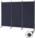 Spurgehom 3 Panel Rolling Room Divider, Folding Partition Privacy Screens | by Spurgehom