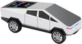 Futuristic Pickup Truck Bluetooth Speaker with LED Display Screen – Practical Gift Choice for Car Model Fans & Audio Users, TWS Stereo, FM Radio, USB/TF Playback, Front LED Headlights, Mic(Silver)