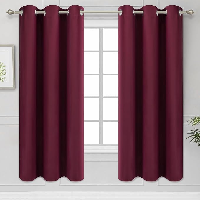 Diraysid Burgundy Red Grommet Blackout Curtains by Diraysid%2C+refresh+your+life