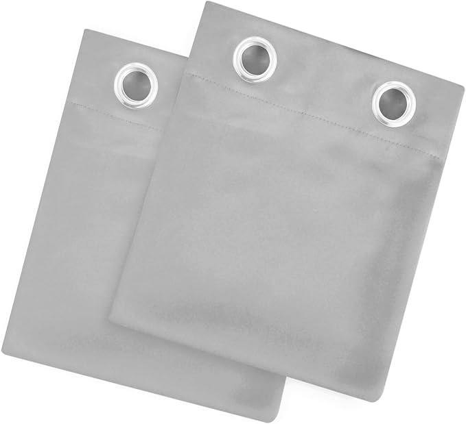 Light Grey Blackout Curtains 42 x 54 Inch Length Set of 2 Panels Grommet - Image 9