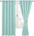 Blackout Curtains for Bedroom, 60 x 63 Inches Long, 2 Panels, Aqua | Thermal by Hiasan