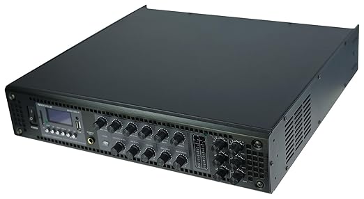 Rockville RCS2-320-6 320W 6-Zone Stereo/Mono Commercial 70V Amplifier, Bluetooth, USB/SD, Optical Input, Perfect for Restaurants, Schools, Offices, and Multi-Room Audio