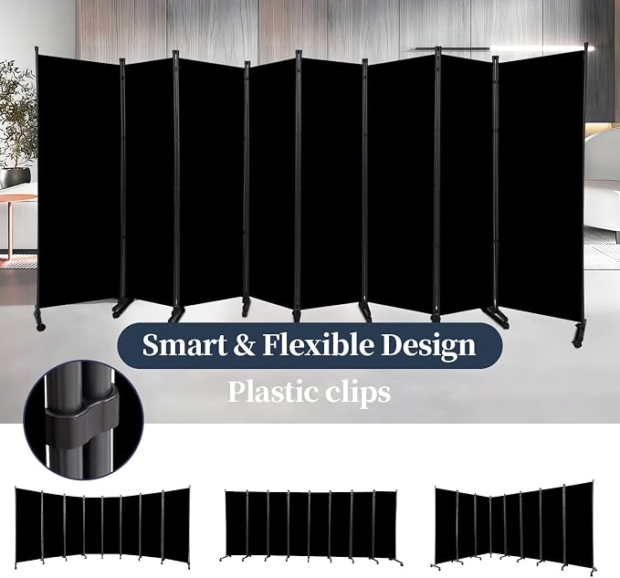 Room Divider 6 Panel-176''Wide Folding Privacy Screen, Large Partition Wall | - Image 5