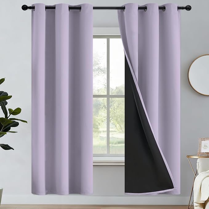 Yakamok Light Purple Blackout Curtains 63 inches Long by Yakamok