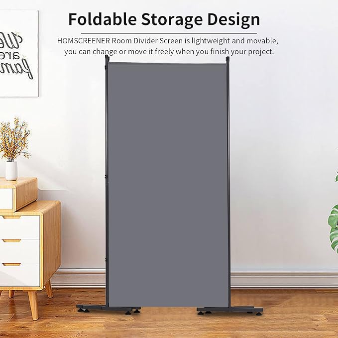 Room Divider 3 Panel Folding Privacy Screen, Round Pad Design Wall Divider | - Image 4