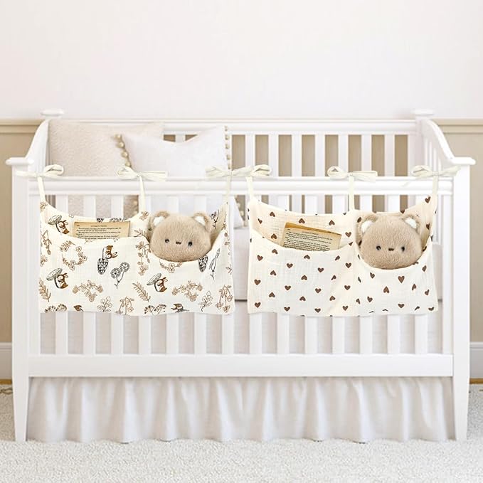 Cinaci 2pcs Cotton Pram Stroller Caddy Baby Crib Hanging Organizers Storage - Image 5