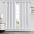 CUCRAF Grayish White Blackout Curtains 63 Inches Long, Thermal Insulated Noise by CUCRAF