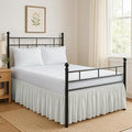 Ruffled Bed Skirt Split Corners with Platform, Tailored Fit Hotel Quality Wrinkle Free Ultra-Soft Microfiber Dust Ruffle, Upto 12 Inch Drop, Twin XL, Ivory