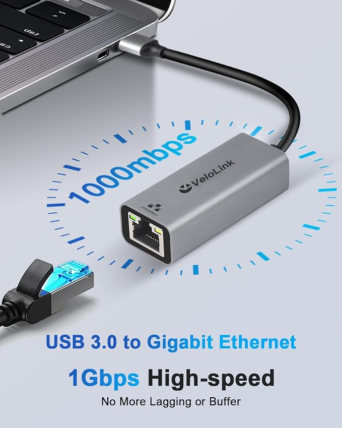 USB a to ethernet Adapter,USB gigabit 1000Mbps Plug and Play with USB 3.0, Driver Free, RJ45 LAN Network Dongle Compatible with Nintendo Switch, Laptop, PC, MacBook, Windows, macOS, Linux