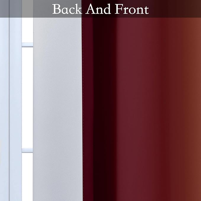 SimpleHome Ombre Curtains Red to Grey White - Image 6