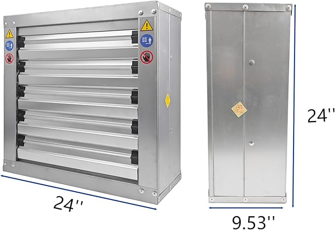 GRELWT 24" Wall Mounted Exhaust Fan - Variable Speed -Automatic Shutter - Vent Fan For Home Attic, Shed, or Garage Ventilation, 4390 CFM, 6180 SQF Coverage Area, New Version