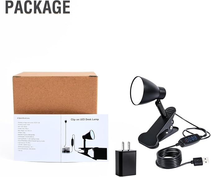 CRI90+ Clip Reading Light, Small Clamp on Bed Lamp - Image 9