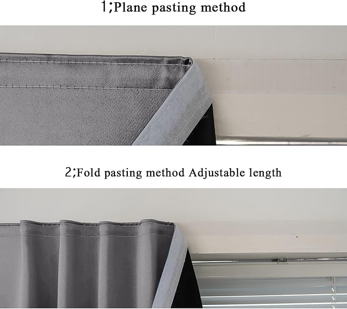 AJAZZ Self Adhesive Curtains 100% Blackout Shades Window Cover Sticky Curtain - Image 5