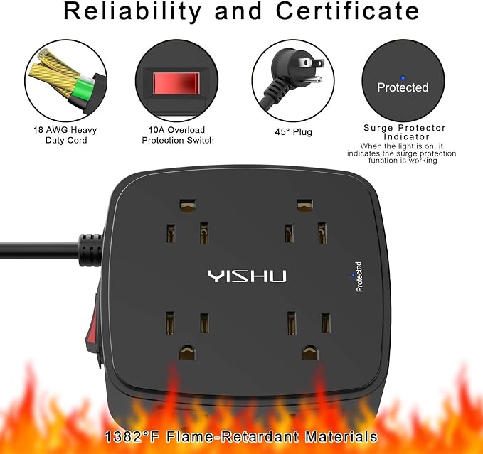 6 Ft Surge Protector Power Strip - Image 6