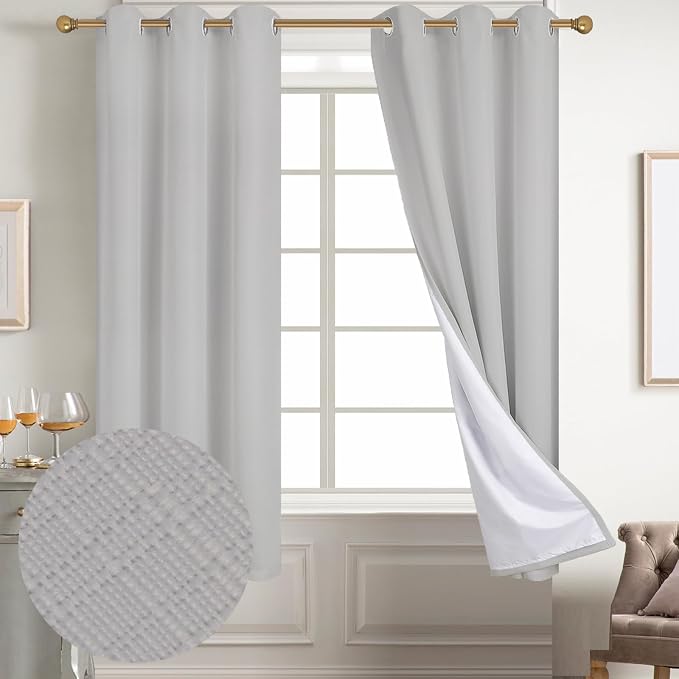 Diraysid 100% Blackout Curtains Light Grey Linen Curtains by Diraysid%2C+refresh+your+life