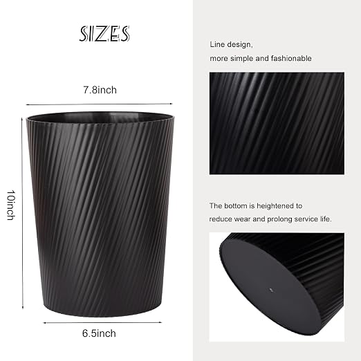 UUJOLY Small Bathroom Trash Can Wastebasket Garbage Can, 1.8 Gallon, Kids Room - Image 4