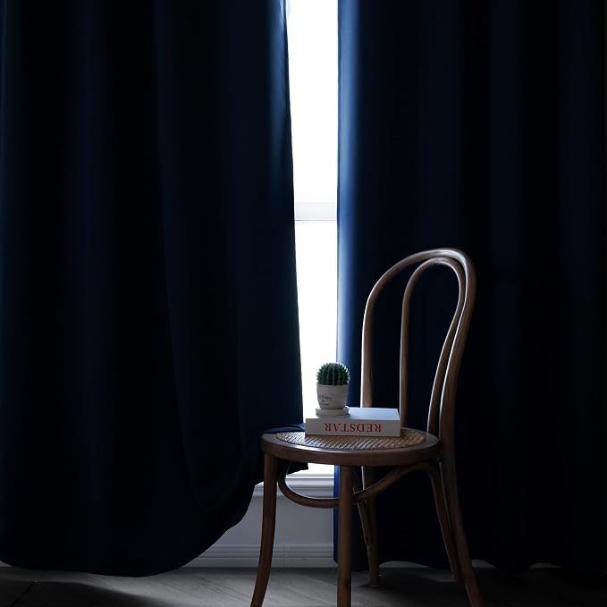 IGEMAEVE Blackout Curtains for Bedroom Grommet Navy Blue 100" W x 84" L | - Image 7