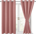 Blackout Curtains for Bedroom 2 Panels 52 x 54 Inch Long Dusty Rose | Thermal by Hiasan