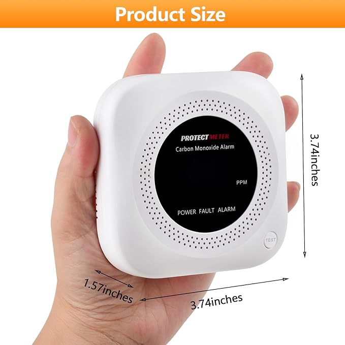 Carbon Monoxide Detectors Plug-in – 3 Pack Portable CO Alarm with Digital LCD Display, AC Wall Socket, Portable Carbon Monoxide Detector for Home, RV, Hotel Room – Protectmeter