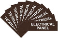 All Quality Basic Electrical Panel Sign - Fire Regulation Safety Compliance Sign - Dark Brown - Small (10 Pack)