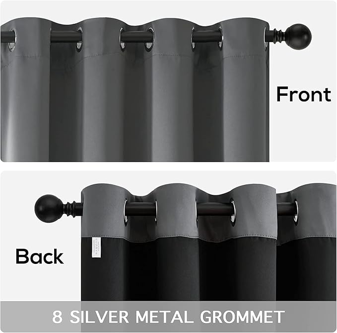 Yakamok Grey Blackout Curtains 54 inches Long - Image 6