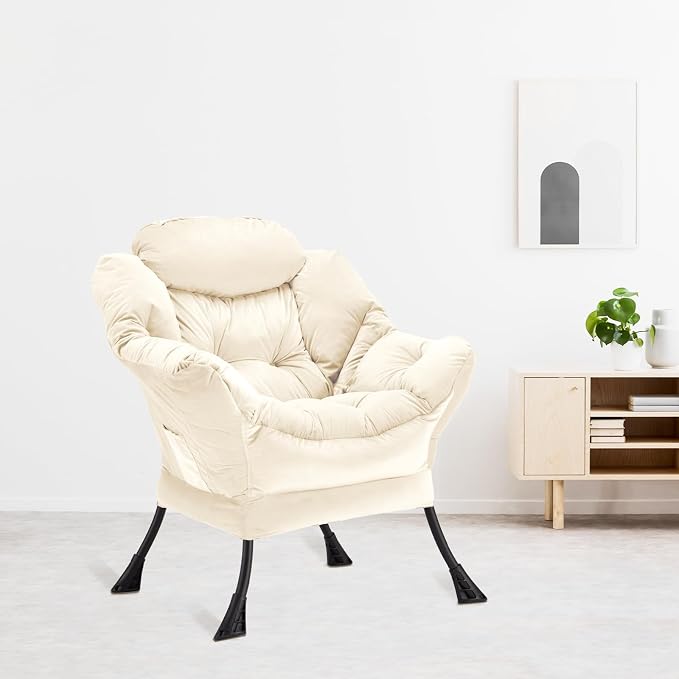 Youtanic Lazy Chair Thick Padded, Comfy Velvet Accent Lounge Chair - Image 9