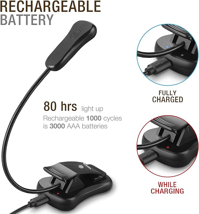 Vekkia 3000K Warm LED Rechargeable Book Light | Easy - Image 4