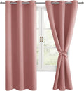 Room Darkening Curtains for Bedroom 2 Panels Dusty Rose 42x63 Inch | Thermal by Hiasan