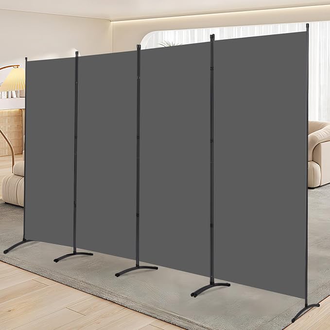 4 Panel Folding Room Divider, Sturdy Frame Freestanding Wall Divider | by YASRKML