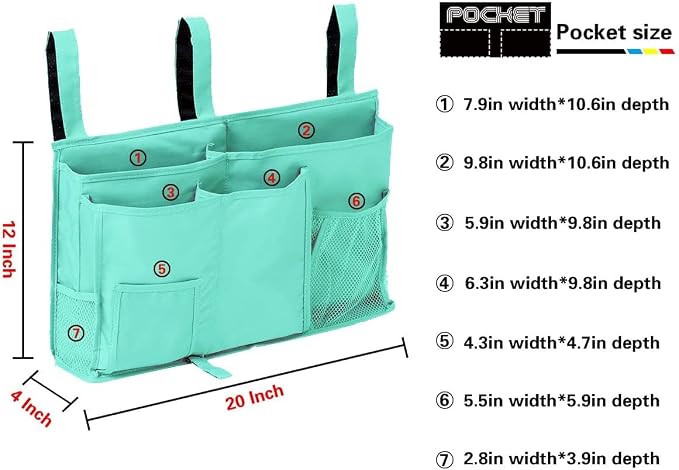 Bedside Storage Caddy, Hanging Storage Organizer Bag - Image 2