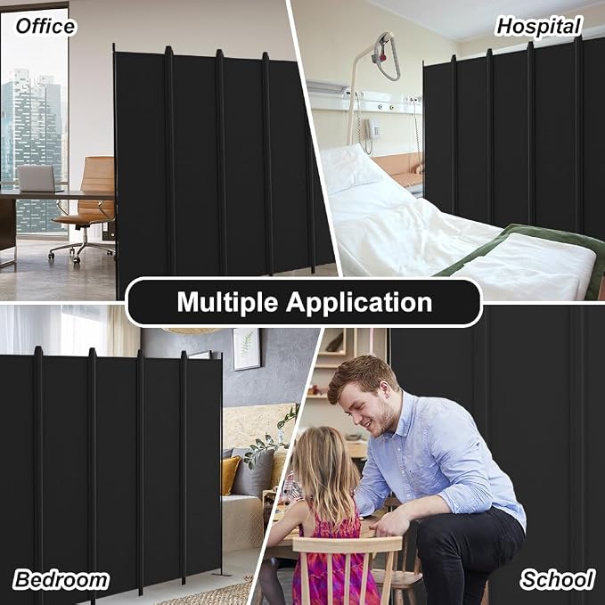 Kokorona 6 Panel Room Divider, 6FT Tall Folding Privacy Screen Wall Dividers - Image 6